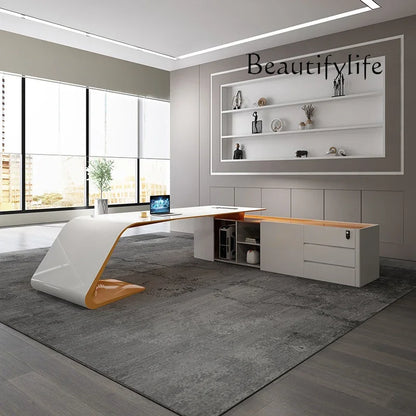 a Boss desk simple modern fashion manager desk large desk white paint boss table