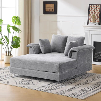 Lounge Chair, 56" Oversized Reading Chair Corduroy Chaise Sofa Recliner Bed Upholstered Comfy Sleeper Couch with, Customized