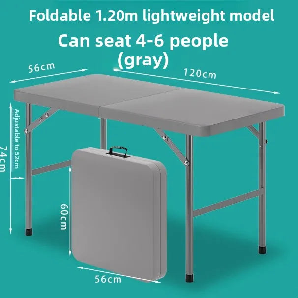Portable Folding Dining Table Rectangular Long Lightweight Easy Assembly Outdoor Indoor Market Stall Study Desk Furniture