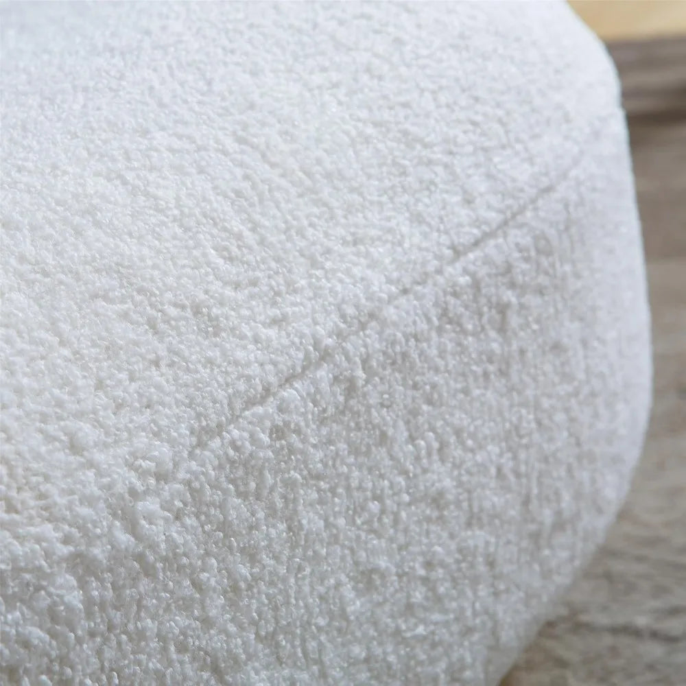 360° Swivel Accent Chair, Mid Century Modern Round Barrel Chair with Wide Upholstered, Lamb Wool Fabric Chair for Living Room,