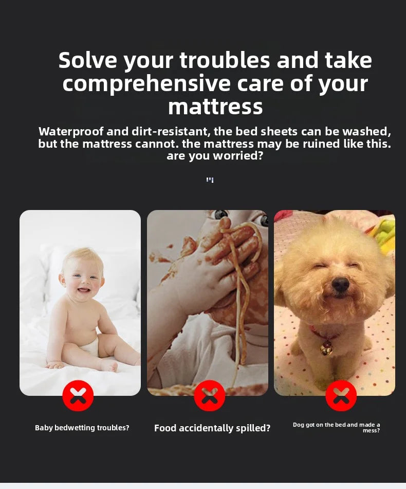 Brushed Cotton Padded Waterproof Pillowcase - Single Piece / 2-Piece Set  Soft Breathable