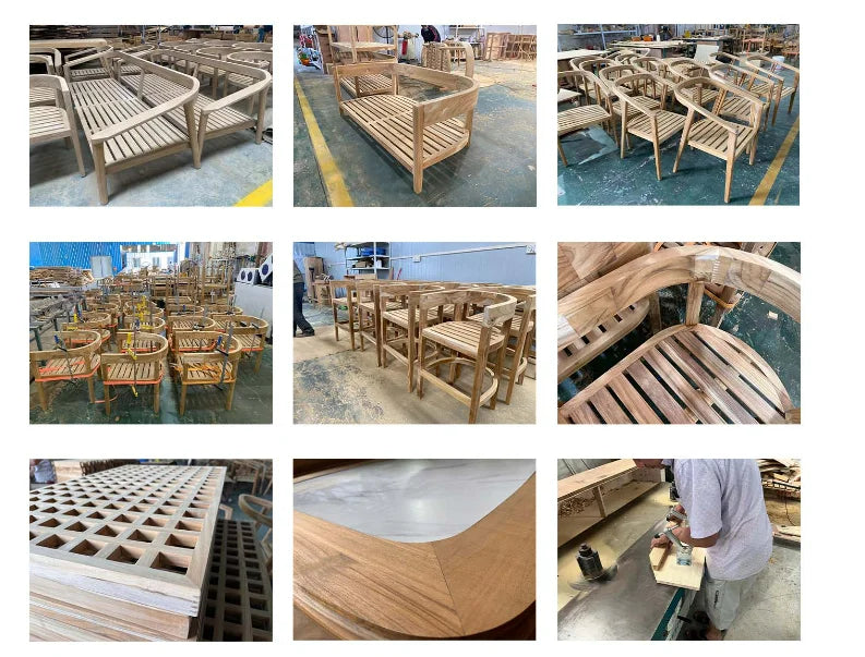 All Weather Luxury Customized Patio Outdoor Casual Sofa Courtyard Teak Wooden Sun Lounger Furniture Outdoor Daybed Daybed 의자outd