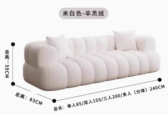 Style moderne italien appartement de luxe hôtel salon meubles canapé ensemble 3 places canapé blanc velours moderne canapé