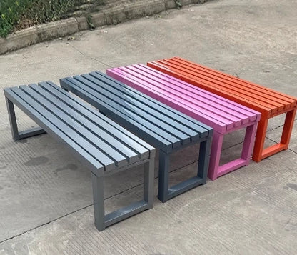 Banc extérieur de luxe pour hôtels modernes, jardins, patios, parcs, siège métallique imperméable et résistant au soleil pour les écoles et les hôpitaux