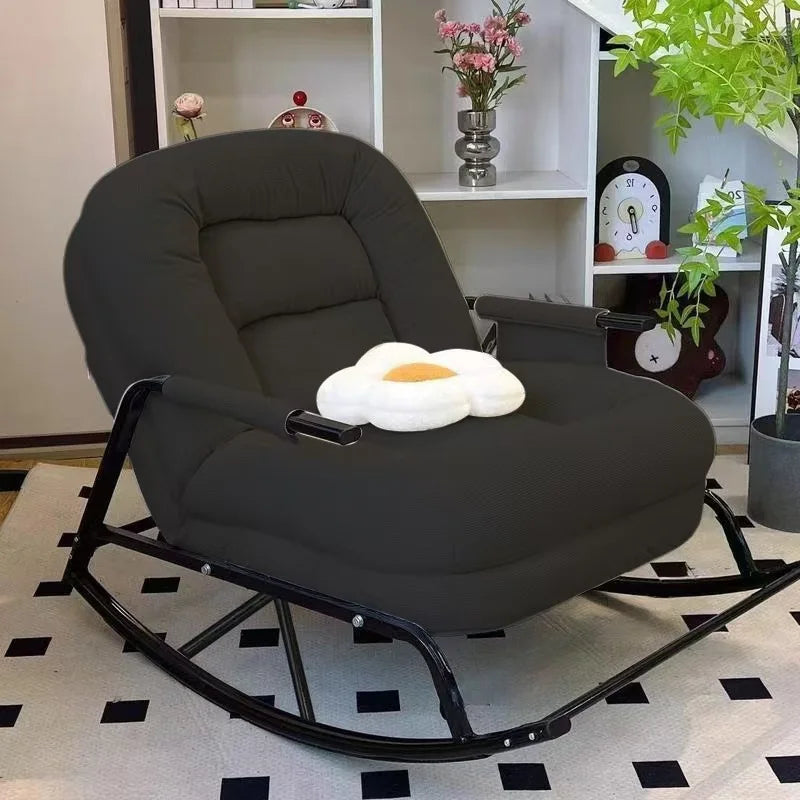 Minimalist Rocking Lazy Sofa Chair for Adults Home Office Nap Lounge Comfortable Single Seat