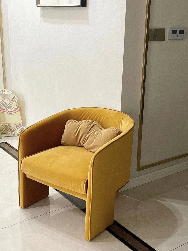 Leisure Fabric Living Room Chairs Designer Lazy Recliner French Living Room Furniture Home Balcony Coffee Shop Backrest Armchair