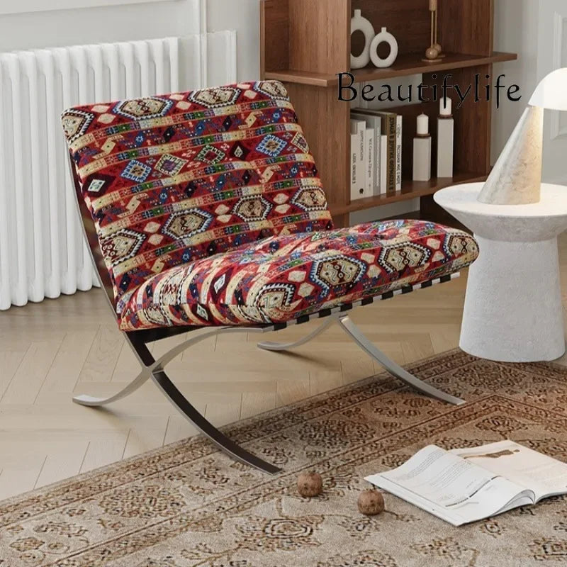 LL Stainless Steel Relaxing Chair Sturdy and Durable Single-person Sofa Chair Modern Leisure Chair Luxury Living Room Furniture