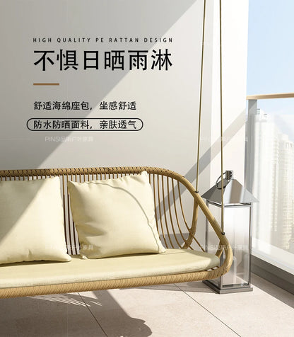 MJY hanging basket rattan chair single double swing sofa indoor cradle ceiling rattan chair