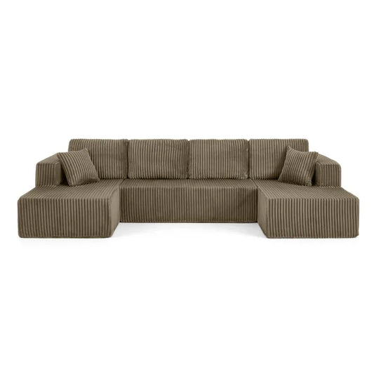 U-shaped modular sectional sofa, compressed sectional sofa, modern minimalist style corduroy sofa, living room sofa