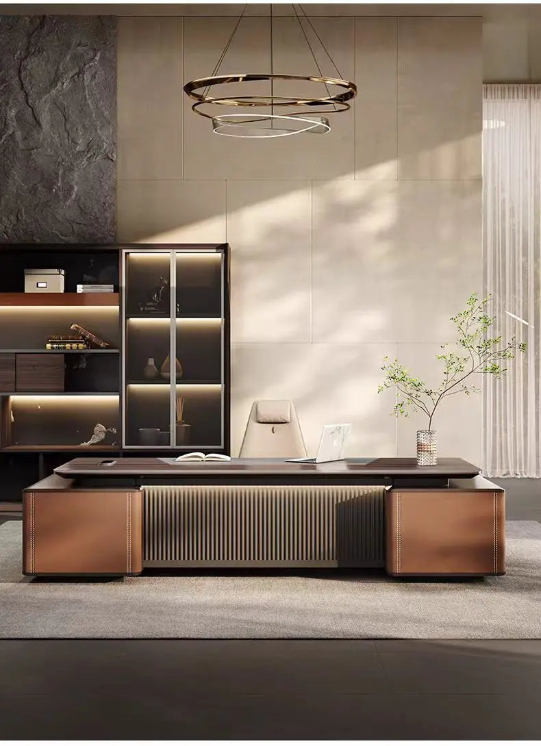 Boss Office President's Desk Light Luxury Advanced Sense Large Class Desk Furniture Chairperson's Office Desk And Chair Combinat