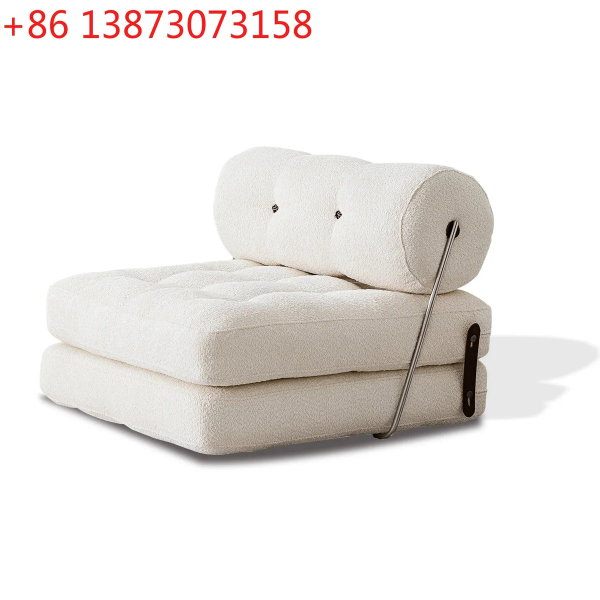 Convertible Folding Fabric Sofa Chair Bed with Reclining Backrest