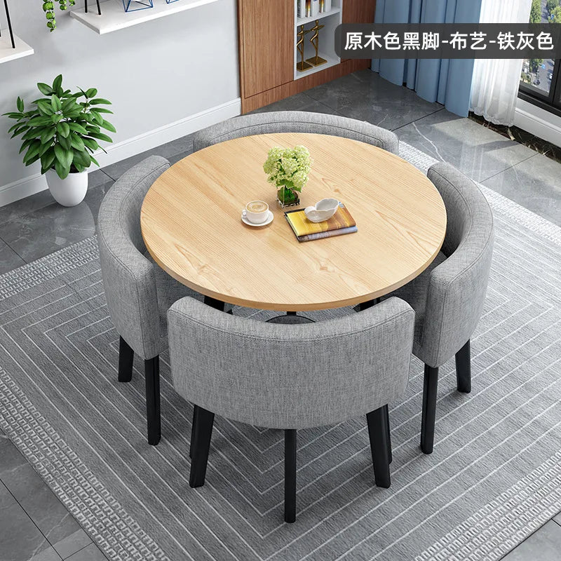 home dining table, Modern simple dining table, apartment rental room, leisure negotiation, reception table and chair combination