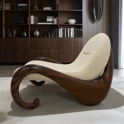 Flow ebony single recliner simple wooden sofa living room study hotel - home furniture