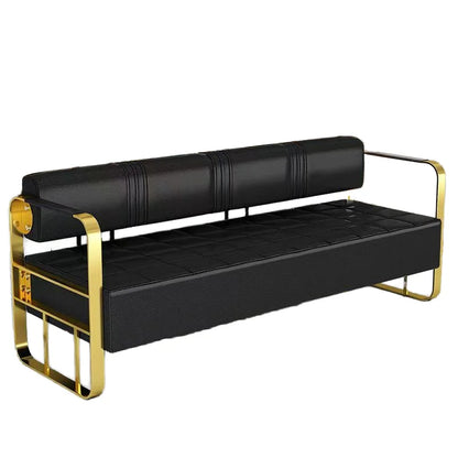 Modern Luxury Gold Wrought Iron Salon Station Furniture High Quality Portable Stainless Steel Waiting Chair Warehouse Mall Hotel