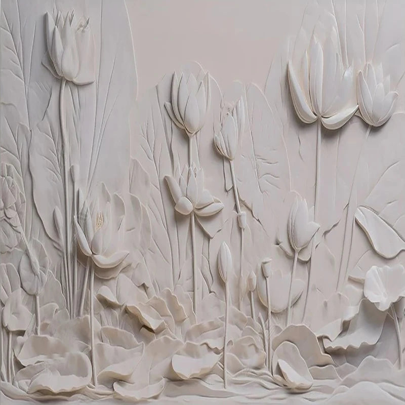 Custom Photo Wallpaper Modern Simple Art Lotus Flower Murals Living Room Bedroom TV Backdrop Wall Decor Luxury 3D Wall Papers