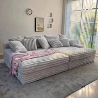 Nordic-style Lazy Sofa, Thick Corduroy Cloud Design, Extra Wide Seat Depth, Vacuum Compressed Packaging Living Room Furniture