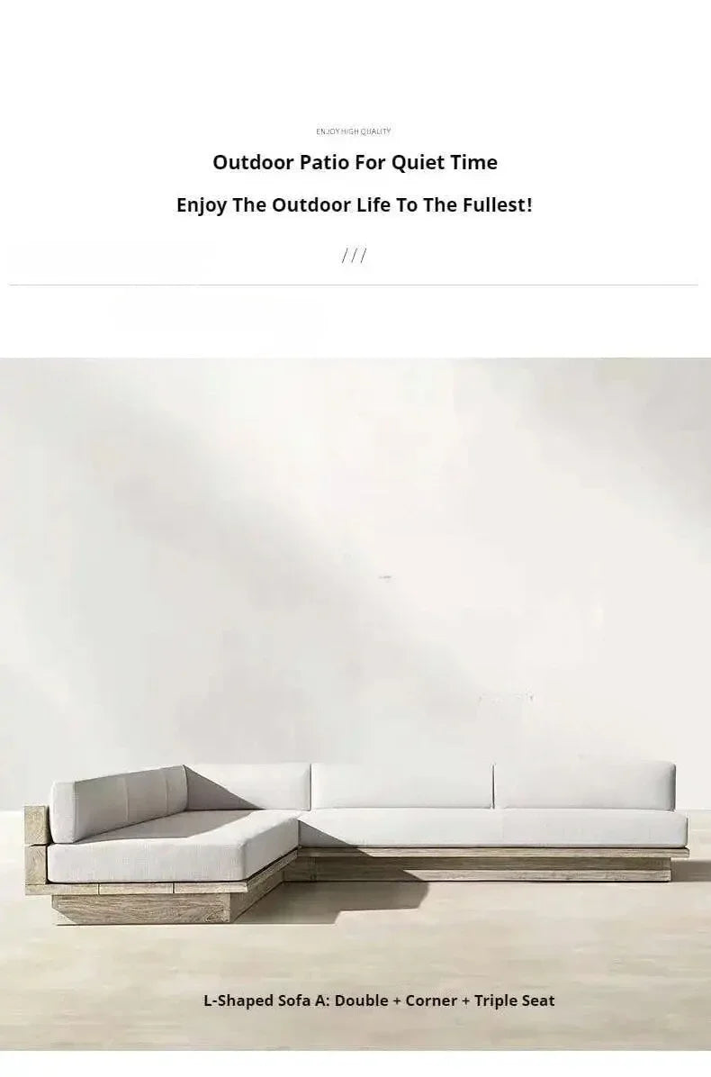Japanese Style Waterproof and Sunscreen Garden Sofa, Minimalist Designer, Modern Garden Sofa, Artistic Outdoor Furniture, Divano