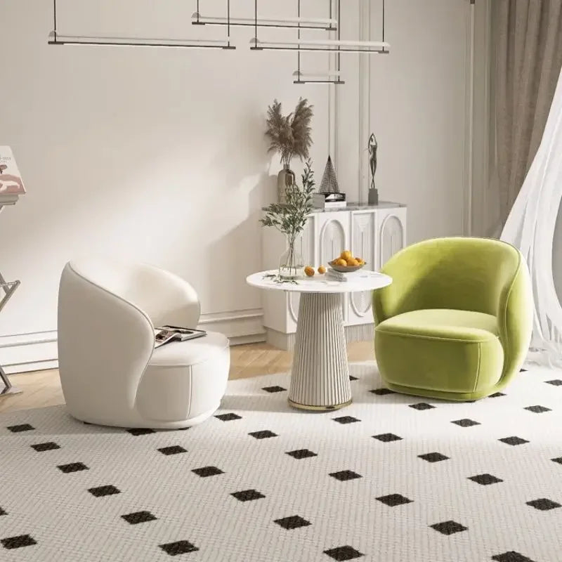 Light Luxury Cream Style Single Sofa Small Size Beauty Salon Table and Chair Hotel Homestay Exhibition Hall Reception Sofa