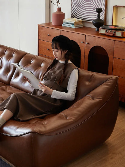 The original bean bag sofa, American retro style, oil wax leather, large sitting, deep, second-hand, first-hand leather, cowhide