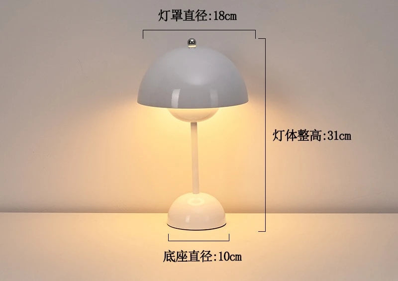 Nordic modern minimalist bedroom bedside lamp creative  flower bud cream style small table