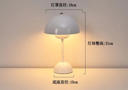 Nordic modern minimalist bedroom bedside lamp creative  flower bud cream style small table