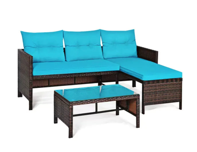 Patio Furniture Sectional Set Outdoor Lawn Conversation Sets,make you comfortable whether you are sitting or lying down