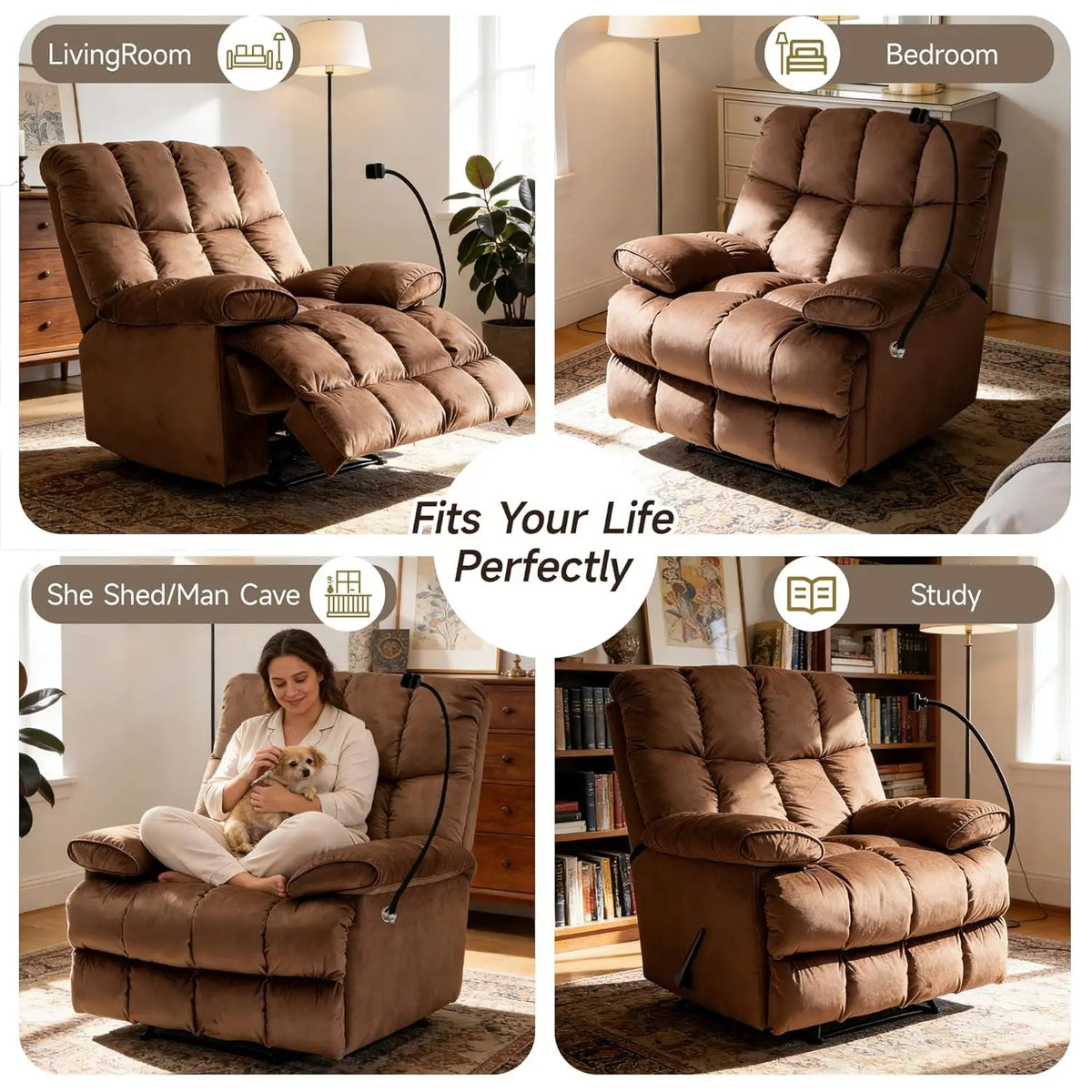 Oversized Recliner Chair, Big and Tall Recliner Chairs for Adults 400LBS, Large Recliner Chair, Extra Wide Recliner, Customized