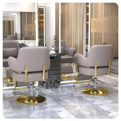 Furniture Fashionable Grey Barber Chair Glamour Elegant Barbería Professional Comfy Hairdressing Chair Modern Simple Silla De