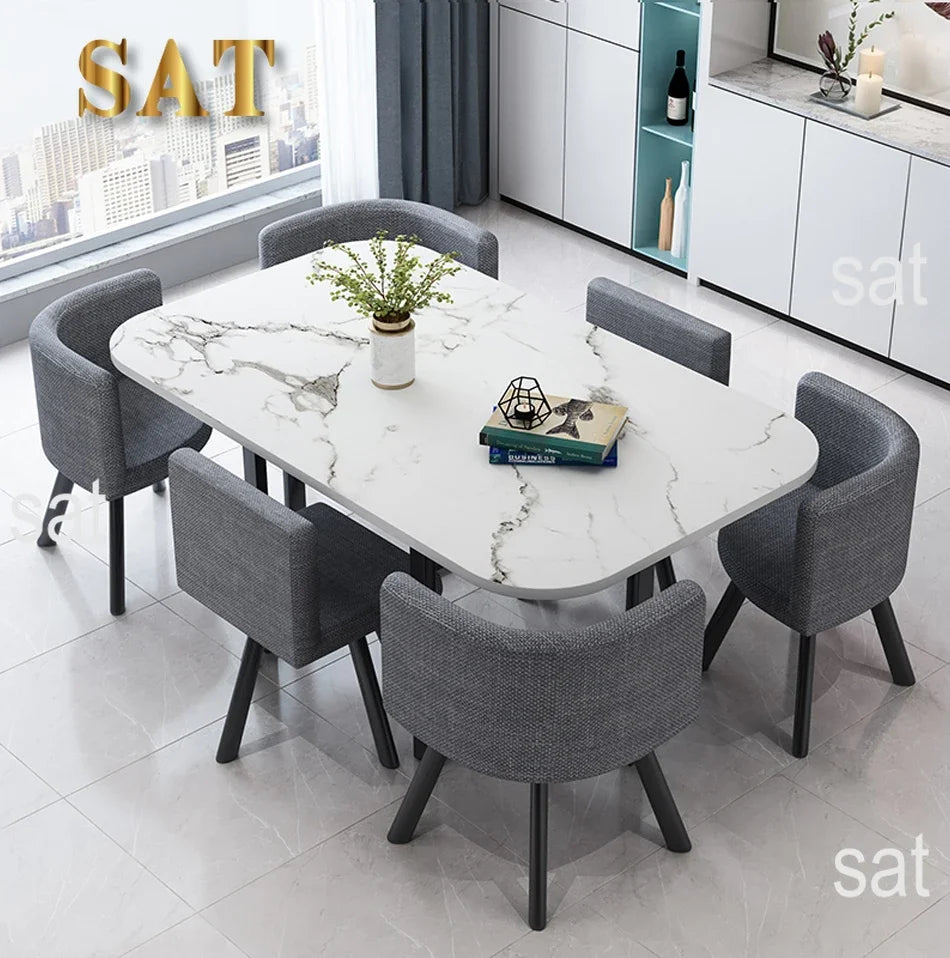 Wholesale Modern   Dining Table Sets 4 6 Chairs Dining Table Wooden Restaurant Cafe Chatting Table