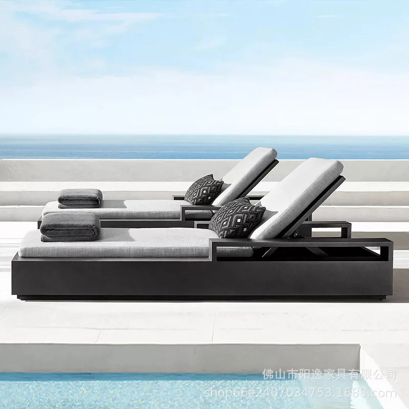 Outdoor high-end sofa villa garden courtyard hotel swimming pool leisure outdoor waterproof and sunscreen aluminum  combination