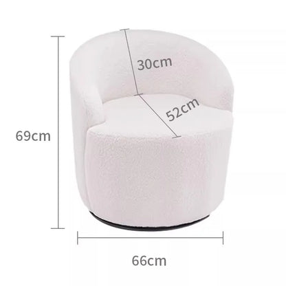 Best-Selling Modern Light Luxury Fabric Single Leisure Chair Cream Bedroom Makeup Stool Lamb Fleece Single Swivel Sofa Chair