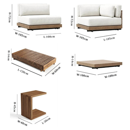 High End Teak Wood Outdoor Furniture Sofa Set Hotel Garden Patio High Quality Outdoor Furniture