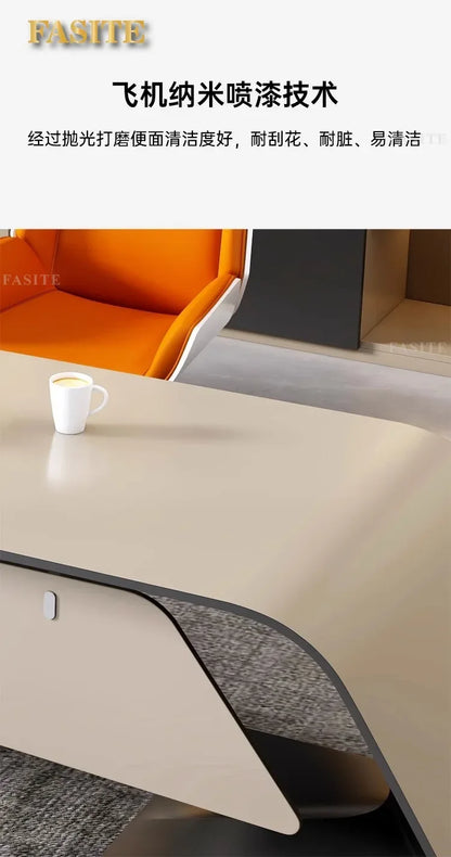 High-end Lacquered Boss Desk, Stylish Atmosphere, Modern and Simple Office Desk, High-end Workbench
