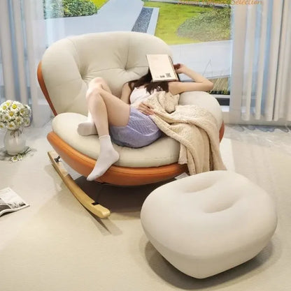 Snail Rocking Chair Large Living Room Chairs Lounge Rocking Nordic Chairs Luxury Modern Throne Ergonomic Sofa Home Furniture
