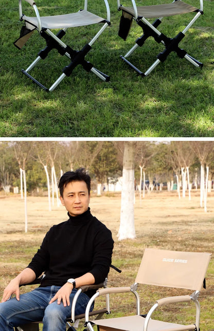 Folding Chairs for Outdoor Garden Chair Camping Aluminum Chair with Back Camping Chair Recreational Self-driving Outdoor Beach