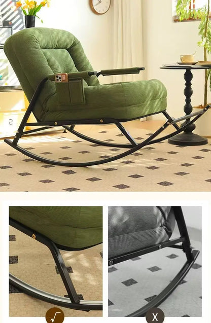 Minimalist Rocking Lazy Sofa Chair for Adults Home Office Nap Lounge Comfortable Single Seat