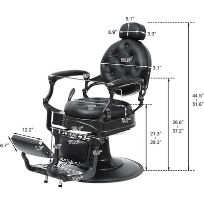 Professional Barber Chairs for Barbershop, Aluminium Alloy Frame Heavy Duty, Retro Salon Chair All Purpose Chair for Beauty Spa