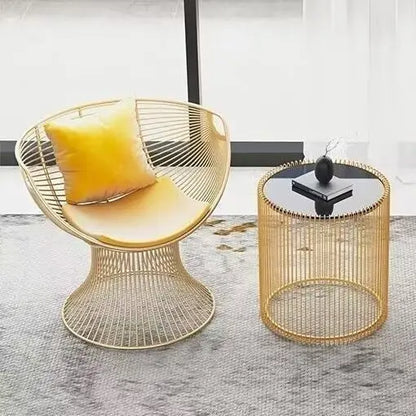 Cream Style Single Sofa Chair Designer Light Luxury Living Room Reception Table Balcony Leisure Table Chair Three Piece Set