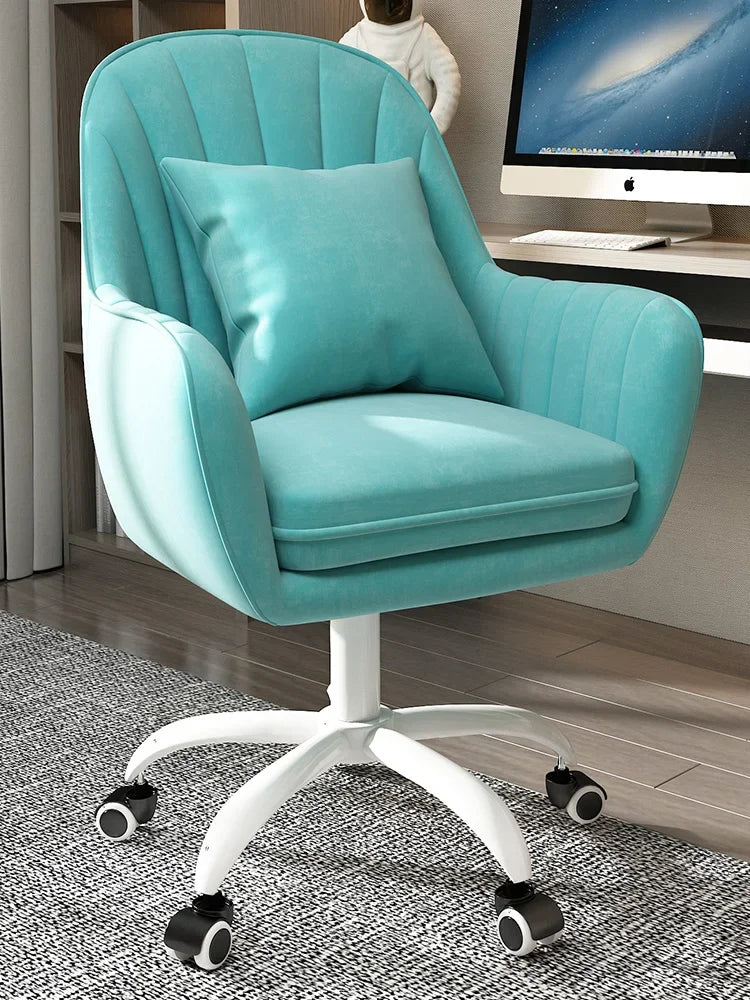 Cute Desk Chair For Girls Pink Ergonomic Computer Swivel Chair Adjustable Height Plush Padded Study Chair Bedroom Dorm Office