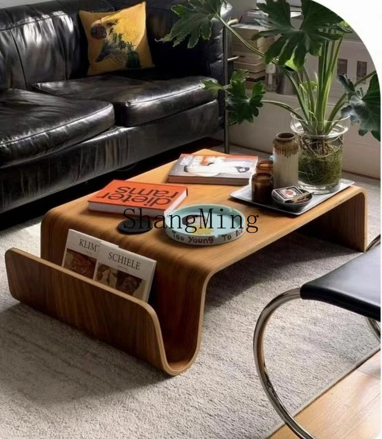 FG household simple living room creative table coffee table coffee table medium antique big curved wood