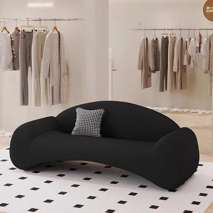 Cream wind small apartment designer special-shaped small sofa creative curved clothing store reception lounge area fabric sofa