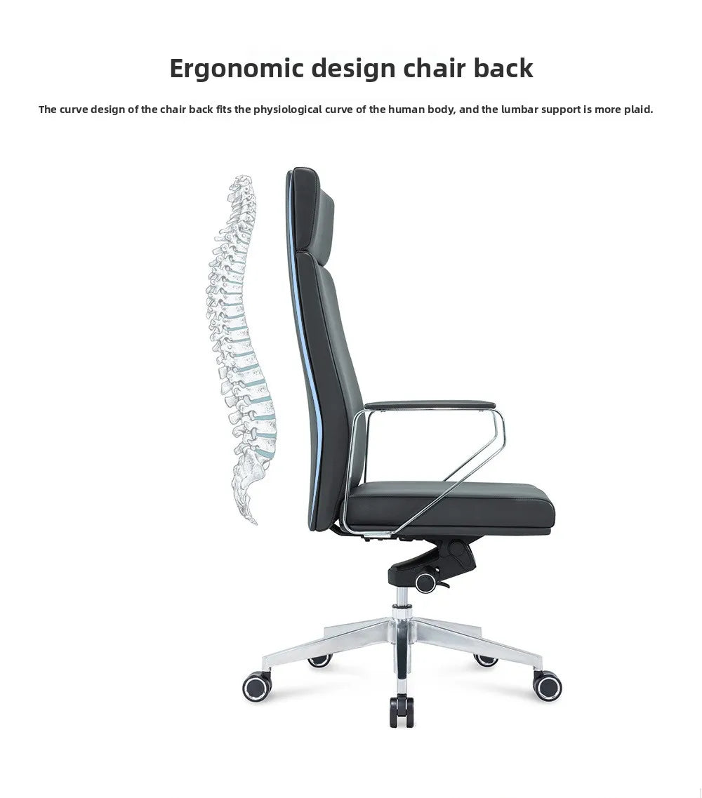 Fashion, boss chair, office, conference, ergonomics, top layer, cowhide