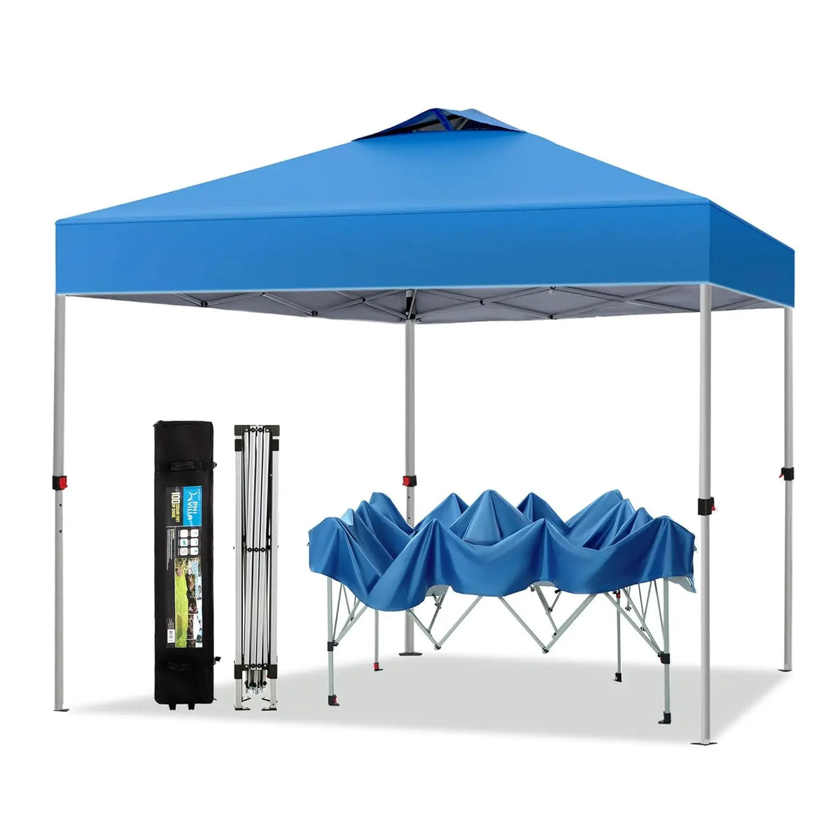 10x10 Pop Up Canopy Tent Easy Outdoor Sun Shade for Events Party 100 Sq Ft Blue, Custom