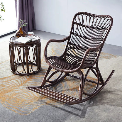Modern Rattan Swing Chair Multi-Scene Recliner Living Room Balcony Lazy Sofa Vacation Rental Portable Leisure Seat