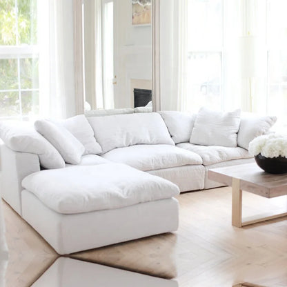 Living Room Furniture Fabric Sectional Couch Sofa Set Modular White Big Corner Group Sofa