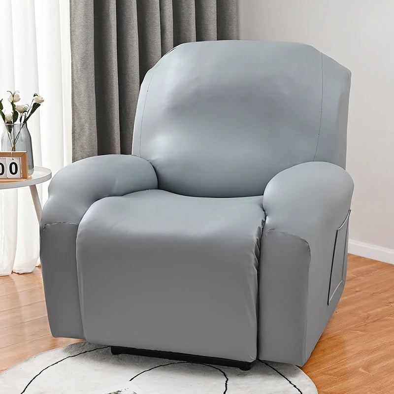 Waterproof PU Leather Recliner Sofa Cover Elastic All-inclusive Chair Covers Oil-proof Armchair Slipcovers Furniture Protector