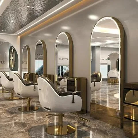 HJ Barber Shop Mirror Quick Cut Special Mirror Hair Salon Internet celebrity hair salon Full Lamp Mirror