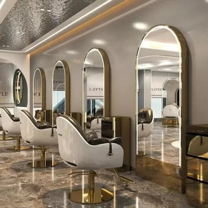 HJ Barber Shop Mirror Quick Cut Special Mirror Hair Salon Internet celebrity hair salon Full Lamp Mirror