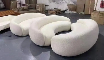 Nordic arc three-person reception sofa, special-shaped office, lambswool wedding dress studio, photo studio, single