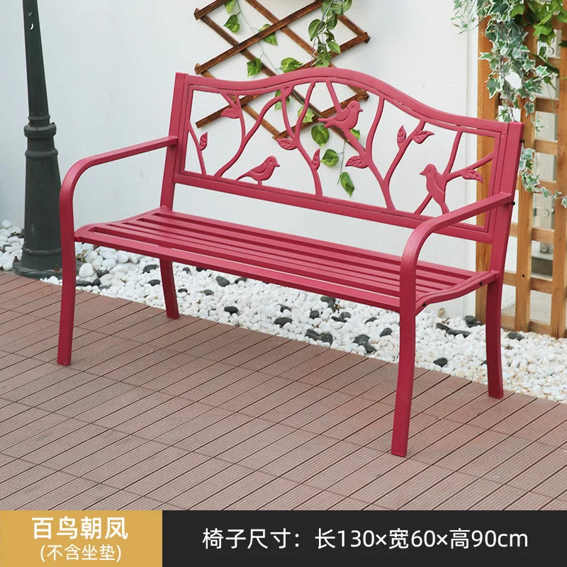 Practical Rustic Waterproof Furniture Cast IronBackrest  Iron Public Leisure Seating Metal Outdoor Garden Patio Park Bench